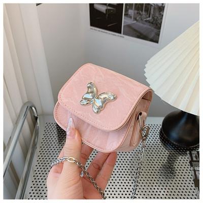 Kleine vierkante tas dames nieuwe mode strik textuur schoudertas effen kleur eenvoudige messenger bag