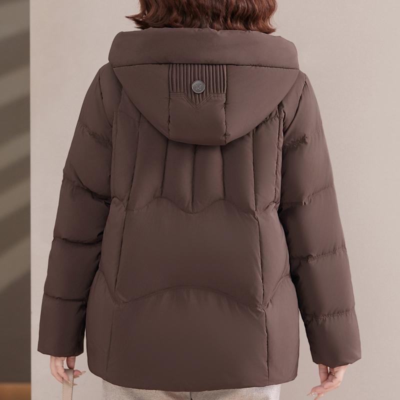 Middle Age Women's Puffer Jackets Winter Short Parkas Hooded Plus Size Thick Down Coats Woman Outerwears