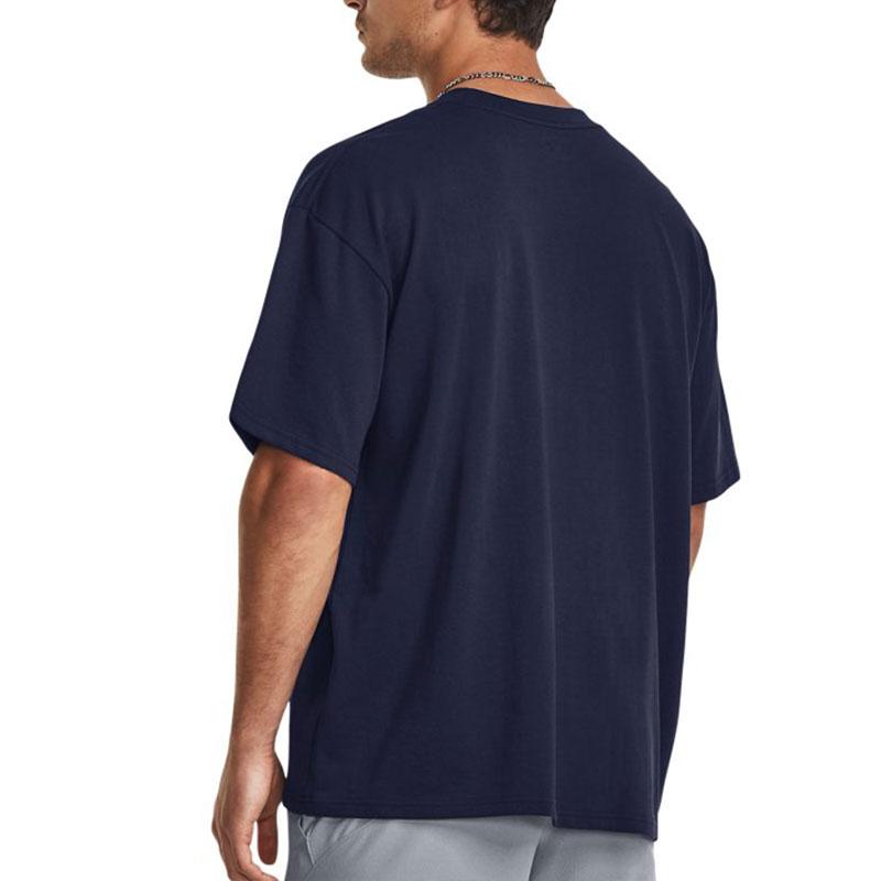Under Armour Split Logo Print Loose Training T-Shirt Men Tops Dark-Blue 1379557-410