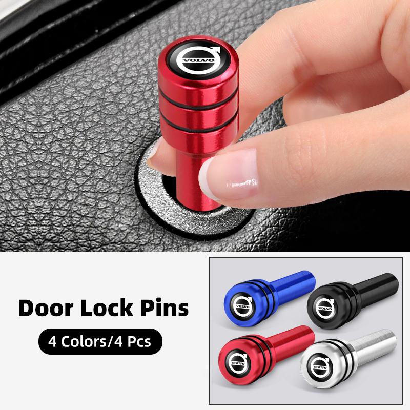 2/4Pcs Automobiles Car Door Pin Lock Knob Lift Covers Aluminum Alloy For Volvo Rdesign S80 V40 V50 V60 V70 S80L XC60 XC90