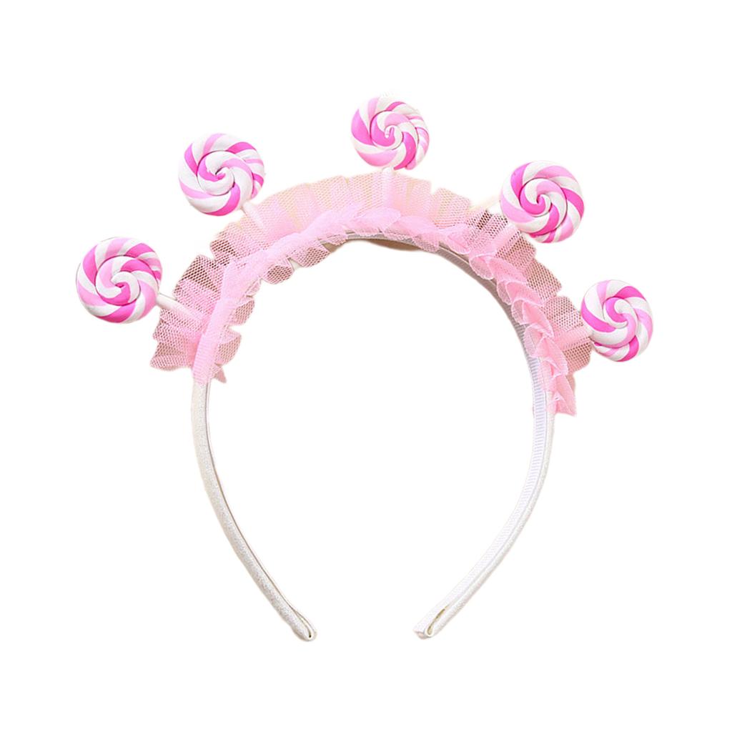 Handmade Lollipop Headband Candy Girls Cosplay Accessories Ruffle Candy Headdress Masquerade Halloween Cosplay Party