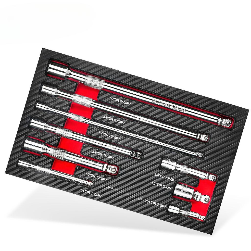 9Pcs Ball Head Socket Set with Extension Rod, Corrosion-Resistant Steel Socket Wrench Kit, Bi-Directional Rotation Tool