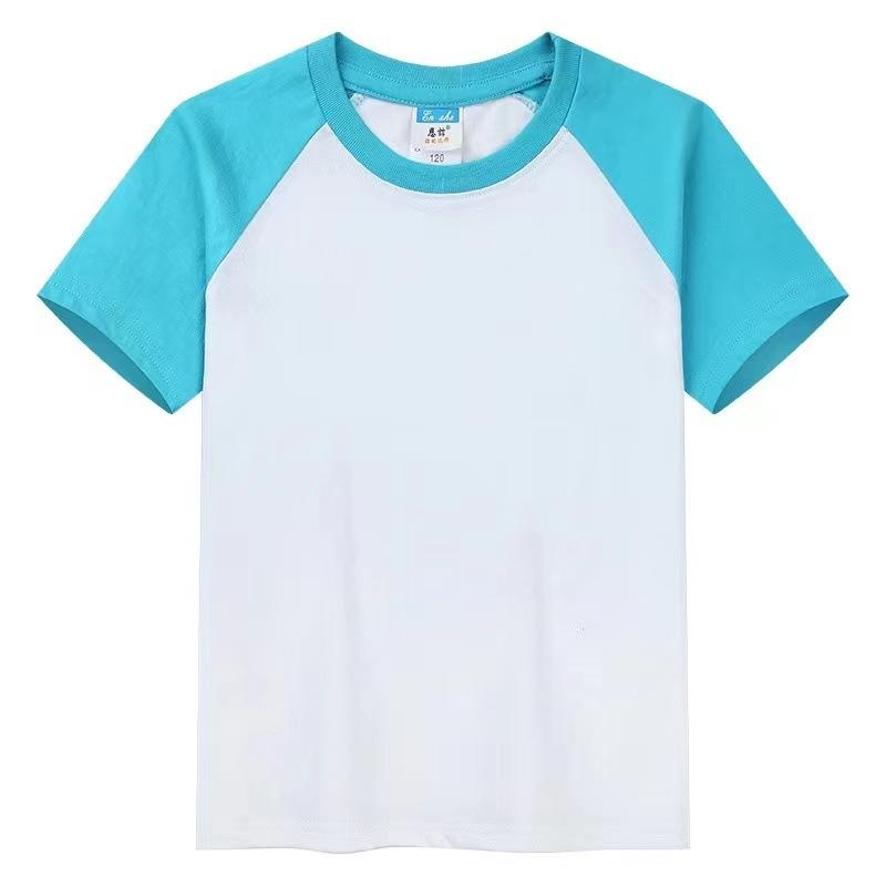 

Футболка для мальчиков из мягкого хлопка для девочек, повседневная футболка для школы, спорта, для детей, топы, футболки, одежда для подростков, лето 140 небесно-голубой