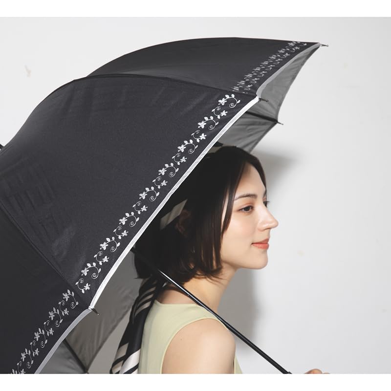 Okamoto Harajuku Store Light Ivy Floral UV Glare Dome Women's Parasol/Rain Umbrella UV-cut, 99.9% Blocking, Pattern, 99% Protection, Reduction,