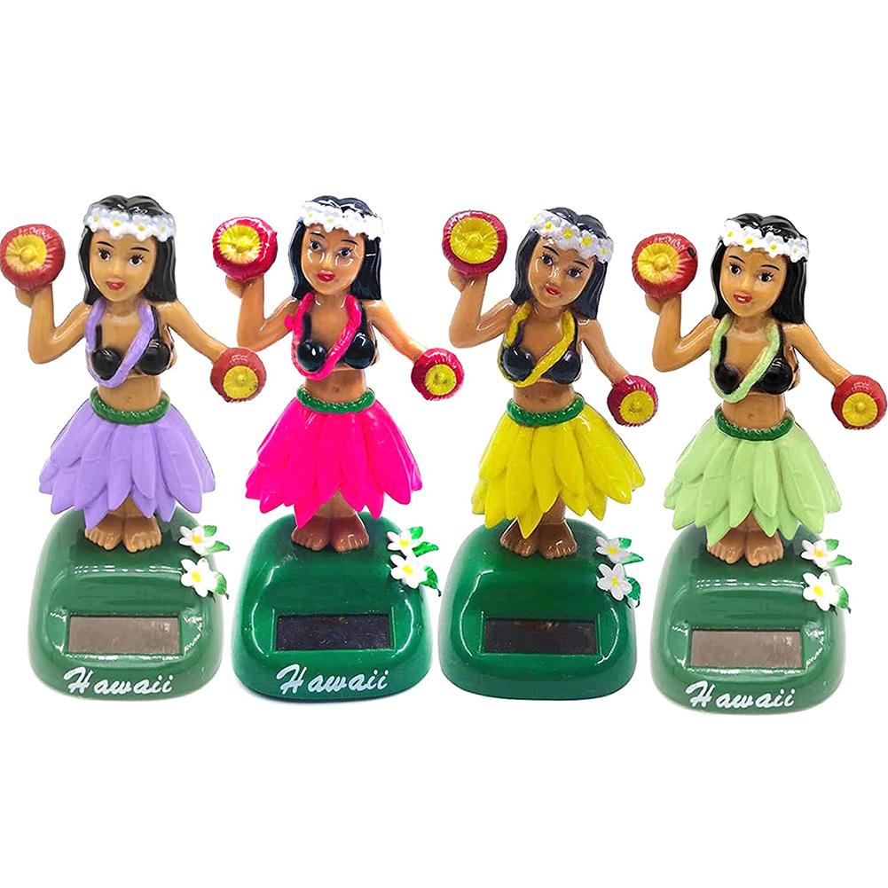 New Solar Swinging Hawaiian Girl Doll Car Creative Ornaments Car Decorations Hula Girl Swinging Cartoon Car