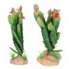 Aquarium Cactus Decoration Artificial Cactus Fish Tank Desert Reptile Decoration for Lizard Gecko