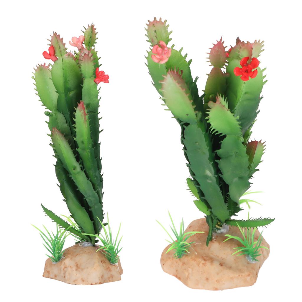 Aquarium Cactus Decoration Artificial Cactus Fish Tank Desert Reptile Decoration for Lizard Gecko
