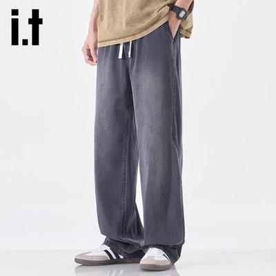 Jeans Izzue It pour Homme en Lyocell Tencel Coupe Droite Ample à Cordon de Serrage