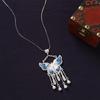 Ethnic style handmade necklace, vintage butterfly pendant, Chinese-style sweater chain