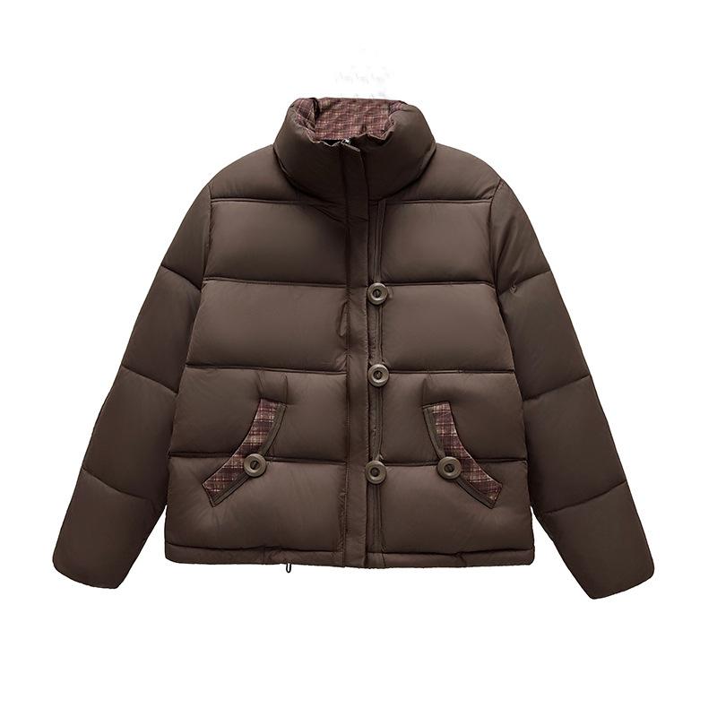 Small stand-up collar cotton-padded jacket women's winter new warm fashion foreign style short small cotton-padded jacket