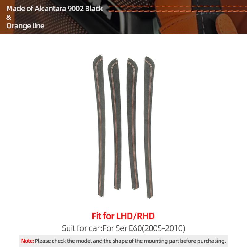Per BMW Serie 5 E60 Strisce Pannello Porta Laterale Trim Realizzate in Alcantara Performance 4pz Adesivo Accessori Tuning Interni Auto