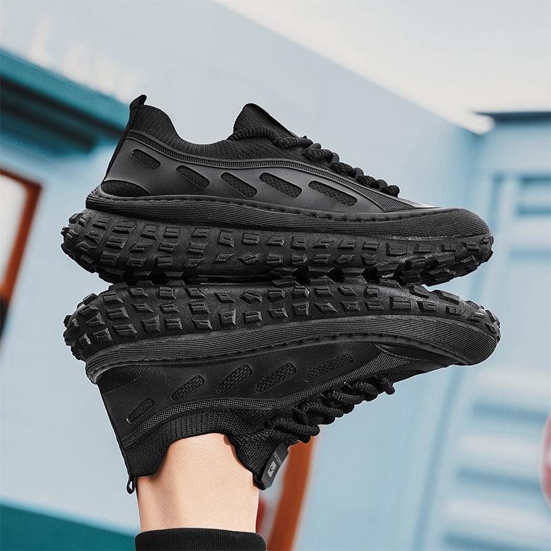 

Дышащие Спортивные Беговые Сезонный Тренд 2026 Новая Ткань Обувь Толстая Подошва Низкий Вырез Модная Повседневная Спортивная Обувь для Мужчин 39 чёрный