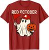 Retro Red October Name Ghost Pumpkin Gift for Men Women T-Shirt