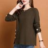 Fall/Winter Women's Crewneck Sweater Loose Slit Knitwear Pullover Solid Color Stretch Knit Top