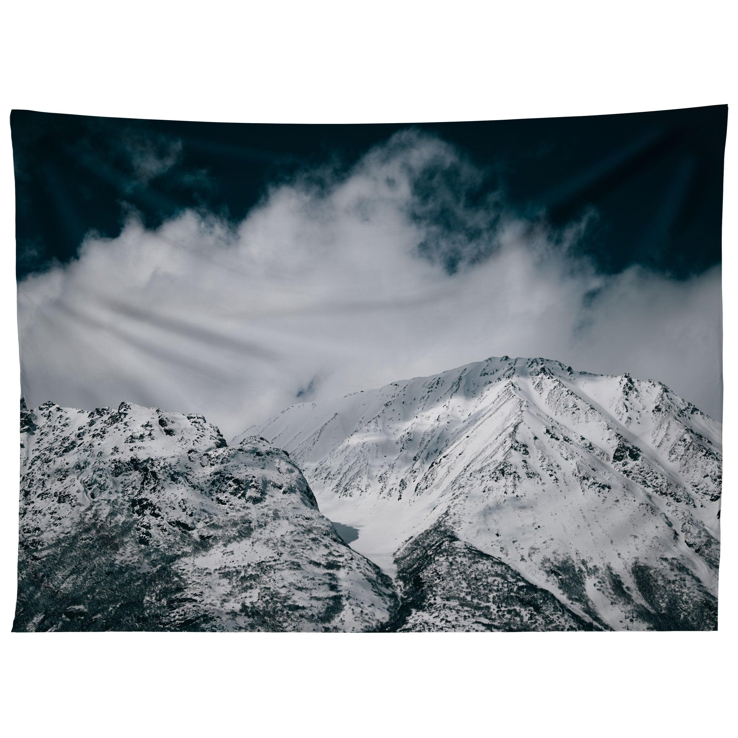WINTER MOUNTAIN LANDSCAPE tapestry 75x100