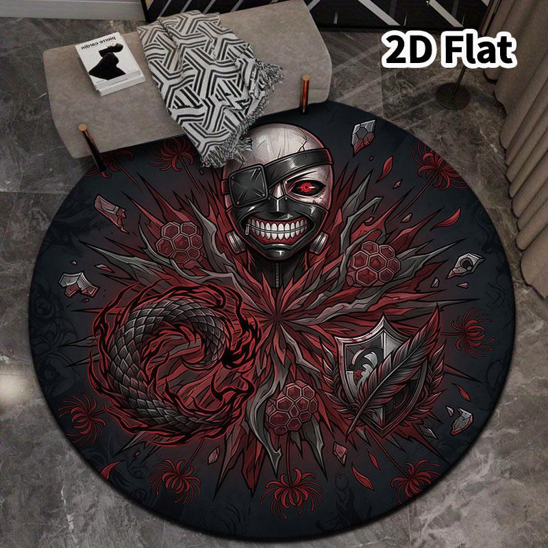 Tokyo Ghoul Round Area Rug Carpet Rug For Living Room Bedroom Sofa Playroom Decor Nonslip Floor Mat