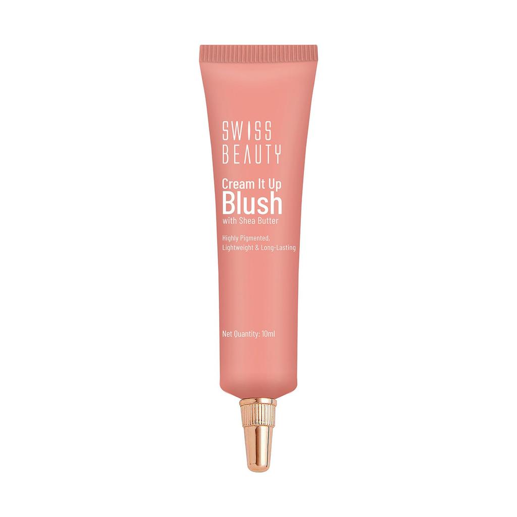 Swiss Beauty Cream It Up Blush | Altamente pigmentato | Super sfumabile | A lunga tenuta | Arricchito con Burro di Karité | Multiuso | Tonalità-03 Cheeky Pea