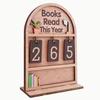 Wooden Yearly Book Counting Ornament Display This Year'S Reading Tracker Can Monitor Up To 999 Books Office Bookshelf Decoration