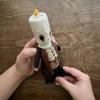 Spooky Candle Head Doll with Vintage Clothing LED Flickering Flame Unique Collectible Art Doll Gothic Halloween Decor Gift