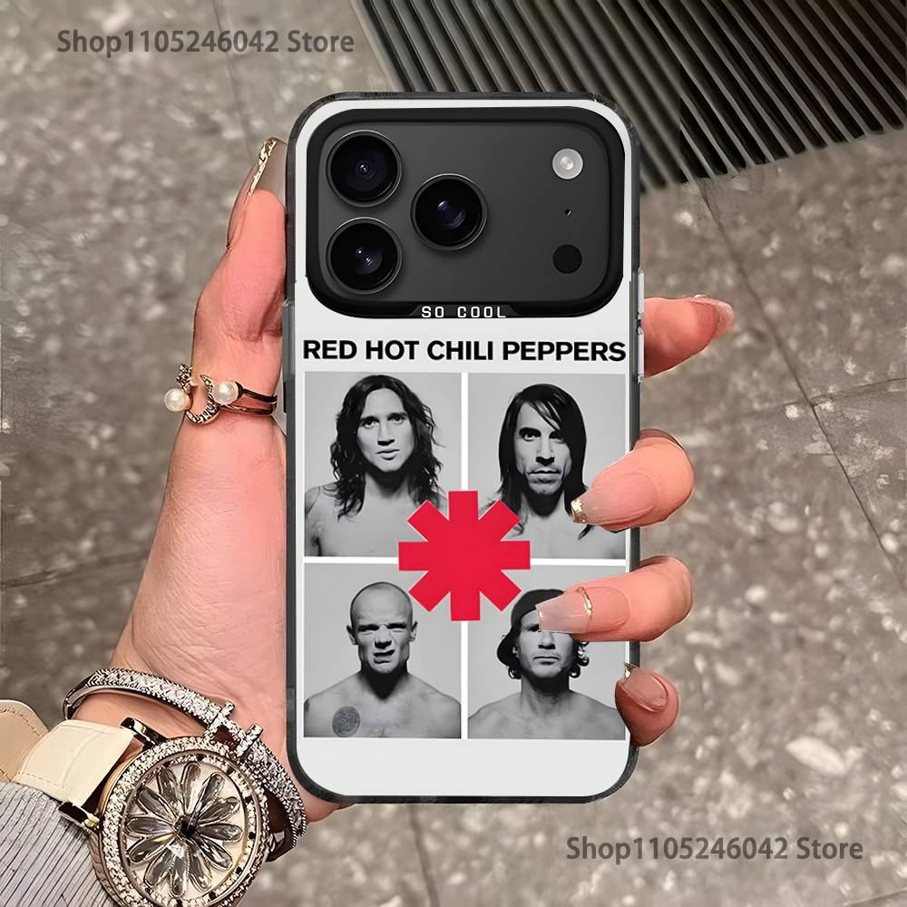 Chili Red RHCP Phone Case For iPhone 17,16,15,14,13,12,11,Pro,XS,Max,Plus,Mini,SE4,E Black Matte Shockproof Cover