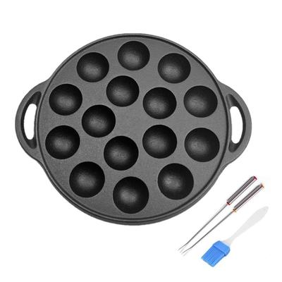 Professional 26cm Japanese Style Takoyaki Grill Pan No Coating Even Heat Distribution Nonstick Escargot Cooking Plate
