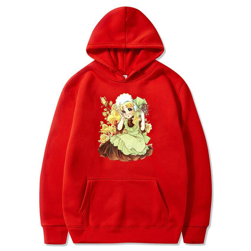 Kawaii Anime Women Casual Hoodies Printed Candy Candy