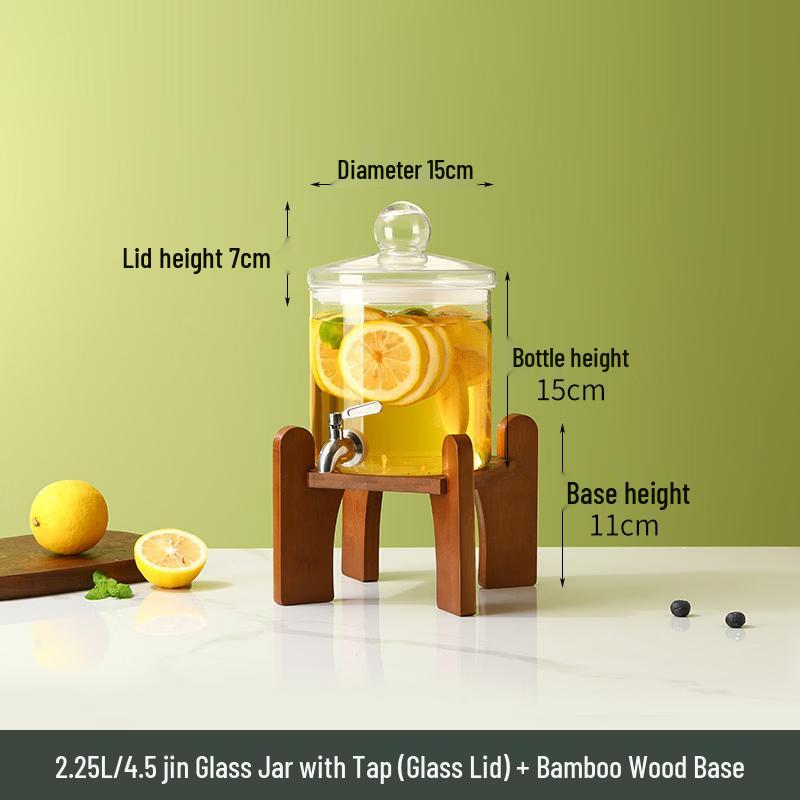 Glass Beverage Dispenser with Faucet