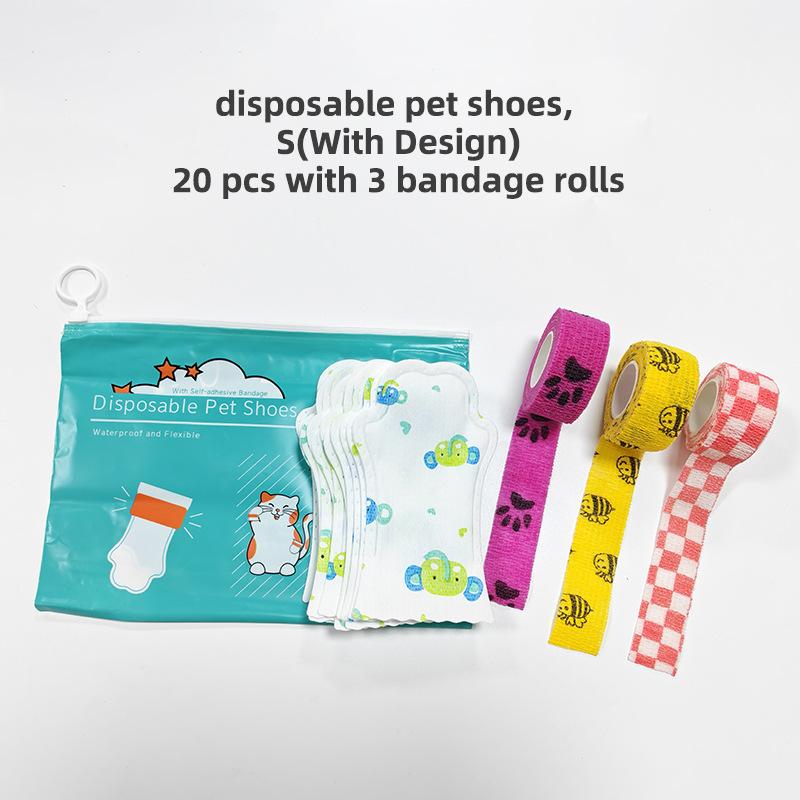 Pet Disposable Dog Boots Waterproof Pet Shoes Breathable Dog Paw Protection Disposable Foot Covers