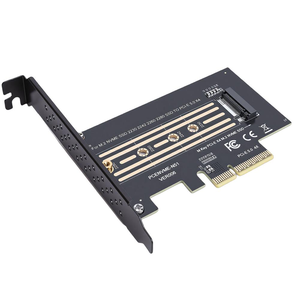 PCIe 4X to M.2 M Key Card 128Gbps Speed PCI E X4 5.0 GEN5 to M.2 NVMe Adapter Card for 2280 2260 2242 2230 SSD