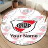 Dragon Crest Custom Name Round Area Rug Carpet Rug For Living Room Bedroom Sofa Playroom Decor Nonslip Floor Mat