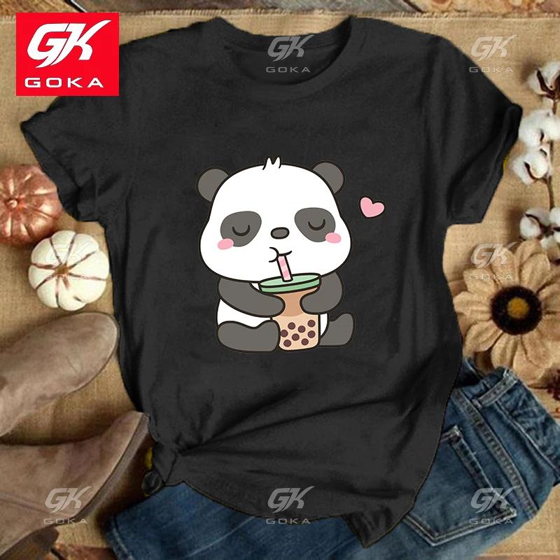 Cute Panda Tees Women Casual Short Sleeve Clothes Streetwear Tops Fashion Hip Hop Clothing Women T Shirts