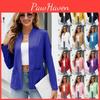 Women Tailored Autumn Collar Blazers Pockets Casual Long Sleeve Solid Color Patchwork Temperament Lady Suit Coat Ladies Work Tops