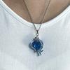 Game Genshin Impact Fontaine Furina Cosplay Necklace Hydroculus Focalors Character Image Blue Pendant Chain Women Jewelry Gift