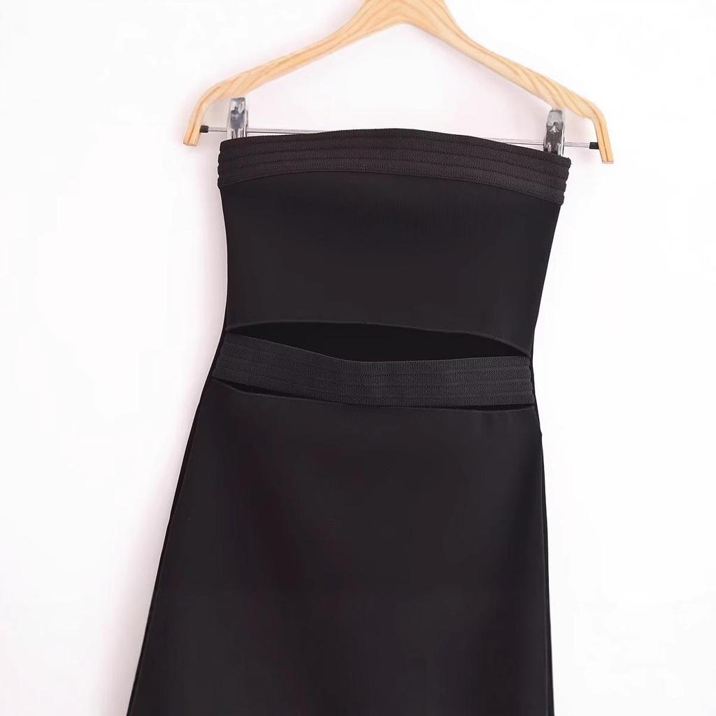 2025 Spring Women's European & American Style Open Shoulder Straight Neck Dress