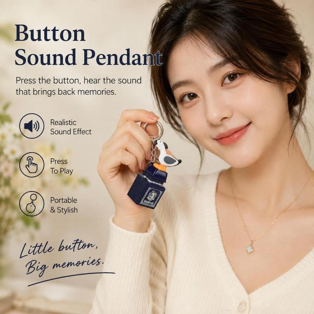 Light Up Voice Keychain Keyboard Clicker Button Sound Pendant Office Desk
