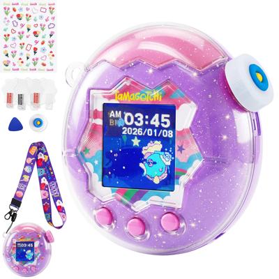 GOKEI New Tamagotchi Paradise Case Communication Tamagotchi Paradise Protective Clear Glitter [2026 Release] Cover, Compatible, Case, (with Strap)