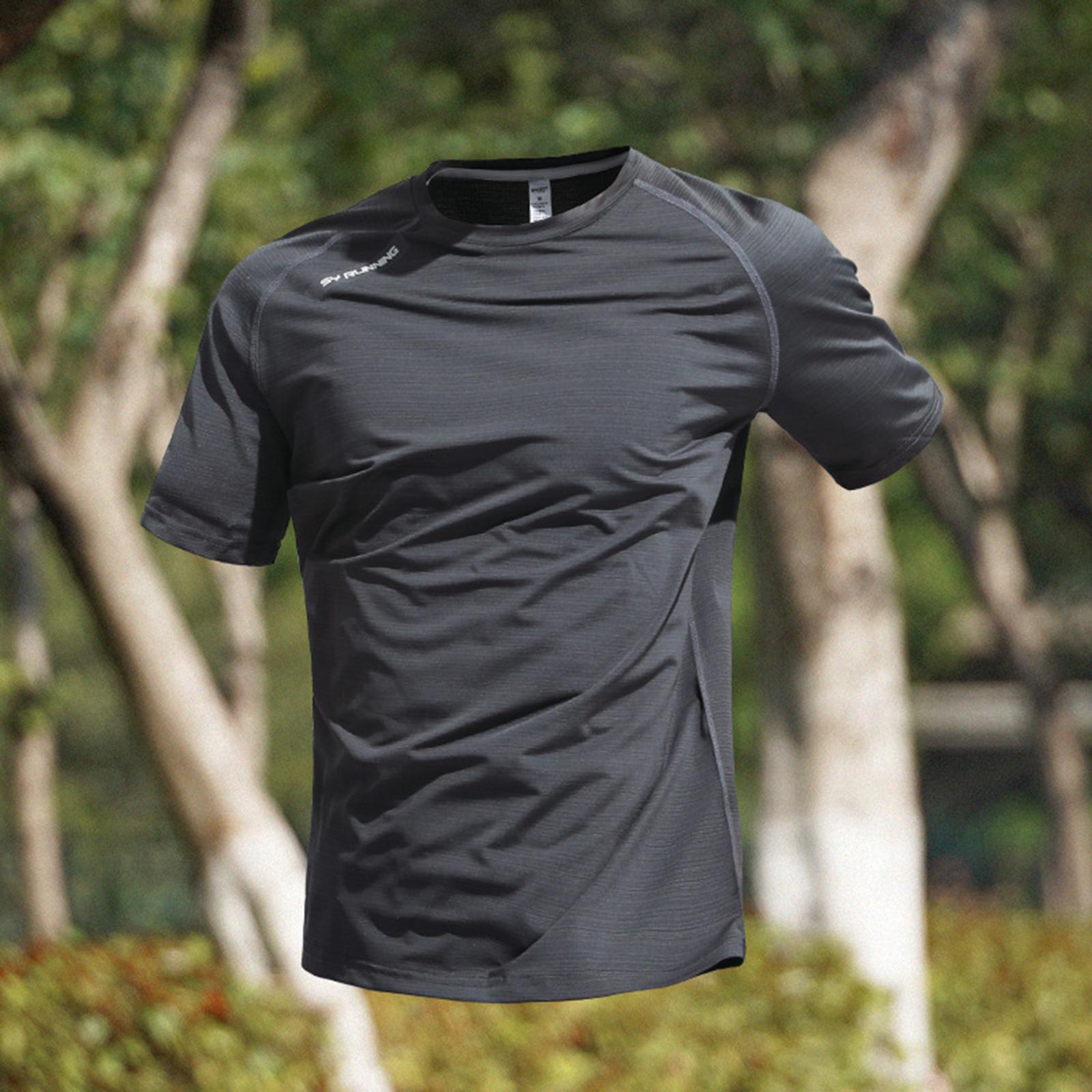 

Men s Slim-fit Quick-drying Short-sleeved Sports Shirt, Loose And Breathable Half-sleeved Outdoor Running Clothes M