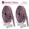 2Set Colorful Elastic Laces Sneakers Diamond Lock Shoelaces Without Ties No Tie Shoe Laces Glitter Flat Shoelace Shoe Accessorie