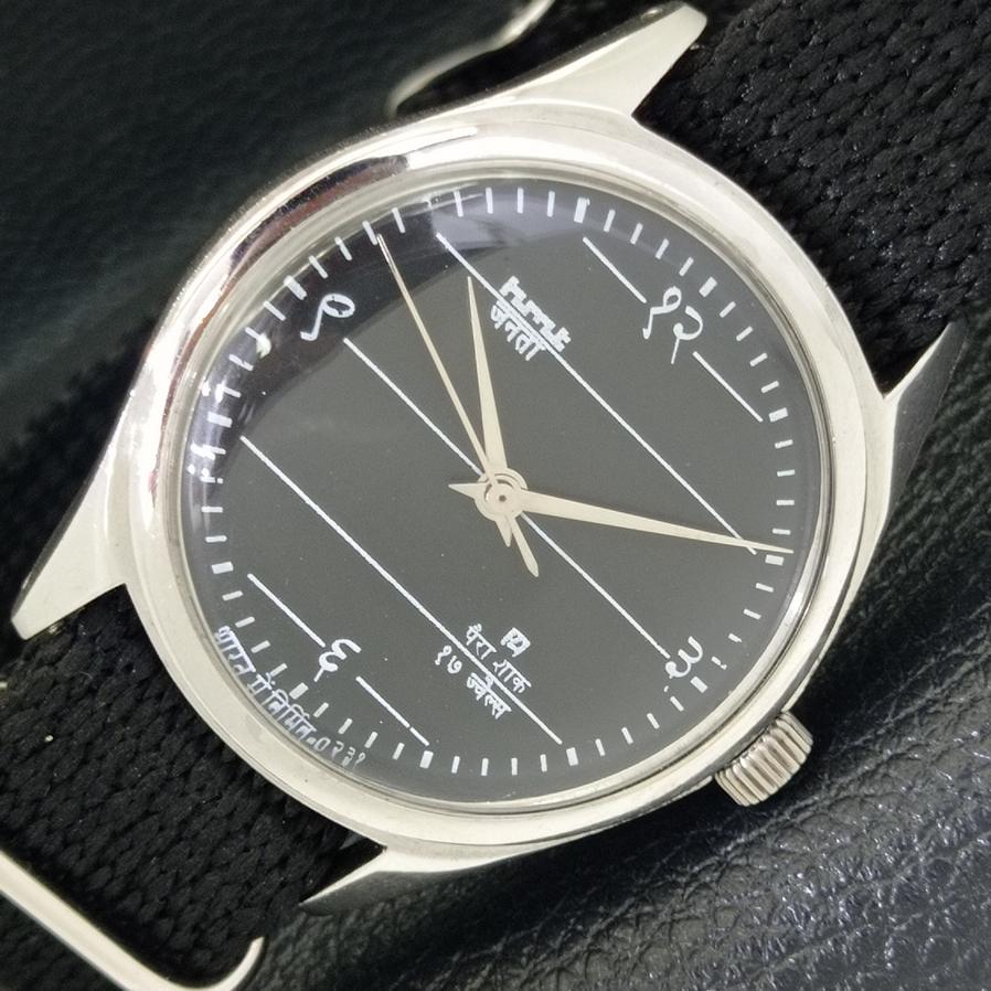 

USED AUTHENTIC HMT JANATA HAND-WINDING MENS BLACK DIAL WATCH a430072-2 R101-a430072