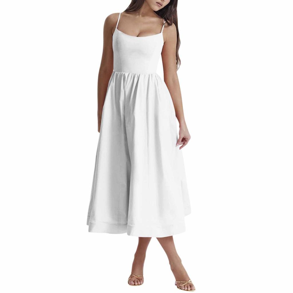 Damen Camisole-Kleid, sexy Wickelkleid, gerüscht, mit Schlitz, Cocktailkleider für Damen, Abendparty, elegantes Trägerkleid, ohne Tasche