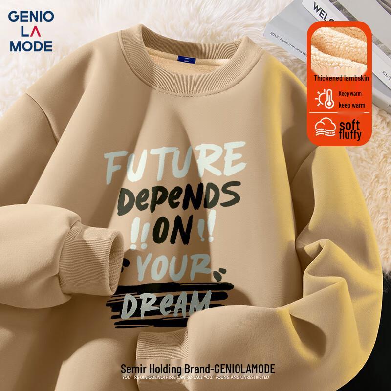 

GENIOLAMODE Men s Fleece Lined Round Neck Sweatshirt 3XL