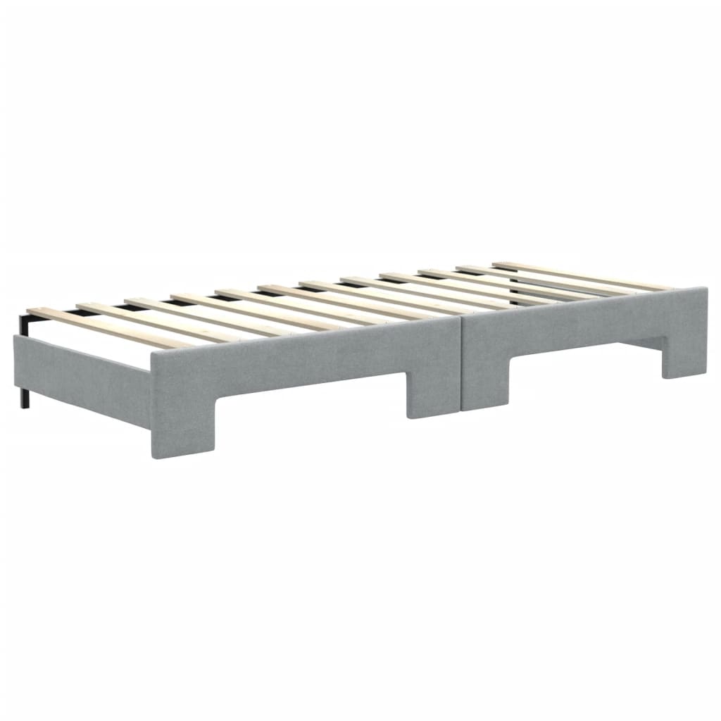 Vidaxl Sofa Rozsuwana Z Materacami, Jasnoszara, 80X200 Cm, Tkanina