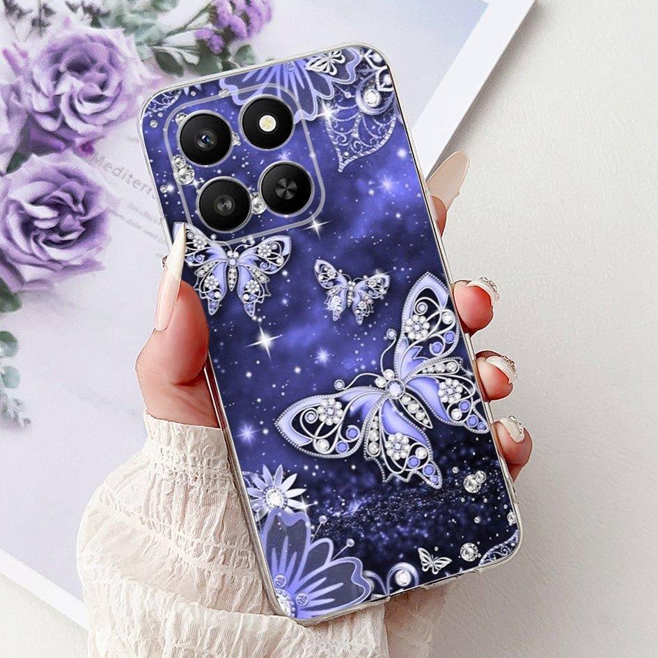 For Honor 400 Smart 2025 Case Fashion Bamboo Flower Soft Silicone Clear Bumper Protective Cover For Honor 400 Lite ABR-NX1 Funda