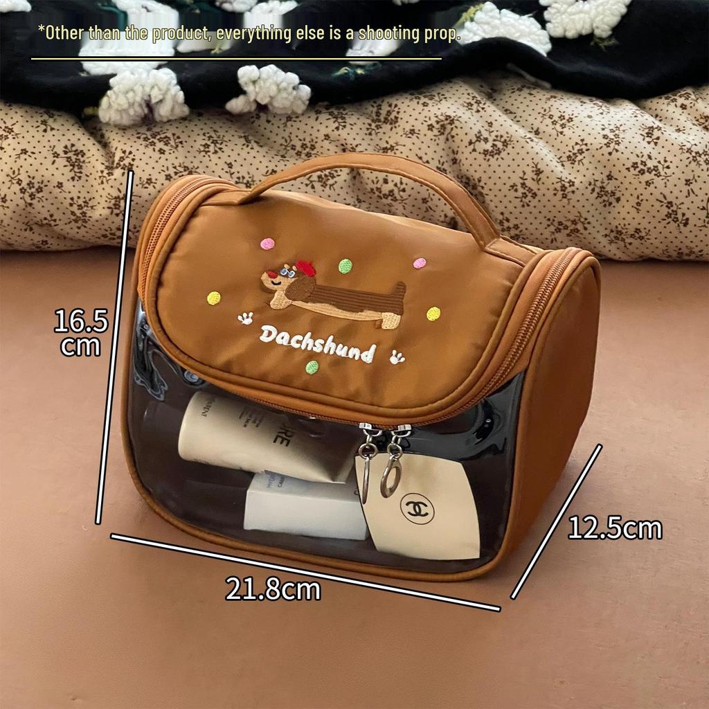 Transparent Waterproof Makeup Bag: Large-Capacity, Portable Travel Cosmetics Storage for Women