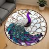 1PC peacock feathers Office Round Area Rug, Under Office Chairs Bedroom Living Room Home Decor, Carpet for Office -1110115