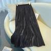 Skirt for Women Shimmer Tulle Casual Versatile Elastic High Waist Long Loose Solid Color Trousers Stretchy Slim Skirt