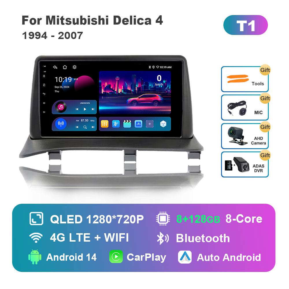 For Mitsubishi Delica 4 1994 - 2007 Car Android 14 Intelligent System DSP Stereo 4G Navi GPS WiFi IPS Touch Screen Bluetooth