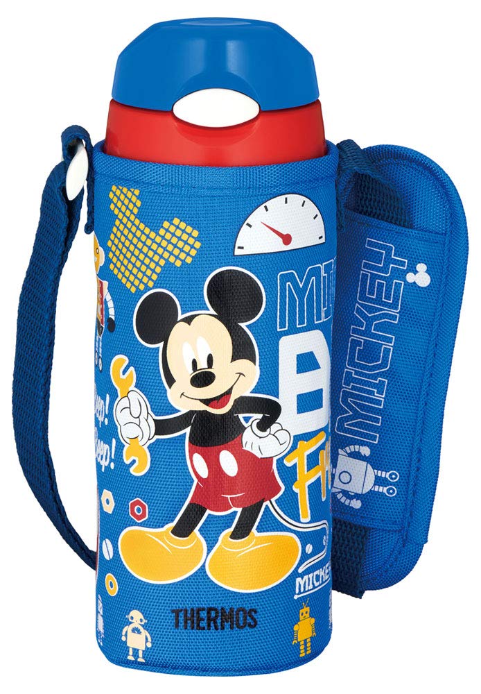 

Thermos Vacuum Insulated Straw Mickey Mouse Keeps Drinks Cold Bottle, 400ml, Blue/Red, Only, FHL-402FDS BL-R