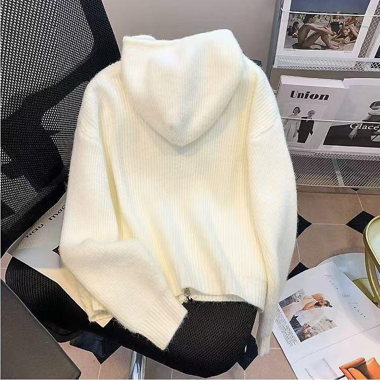 Women's Loose Knitted Hooded Cardigan Coat - Autumn/Winter 2025