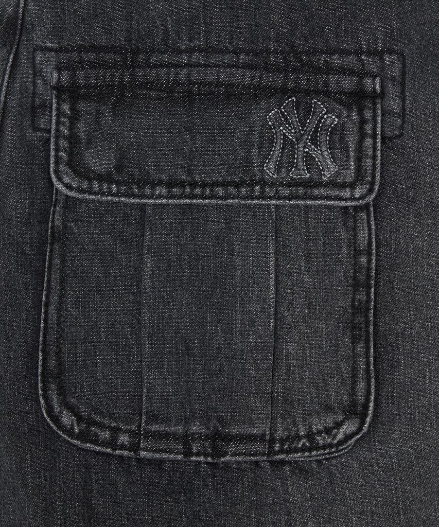 Emelbi Women'S Basic Small Logo Cargo Denim Wrap Skirt Ny (Black)